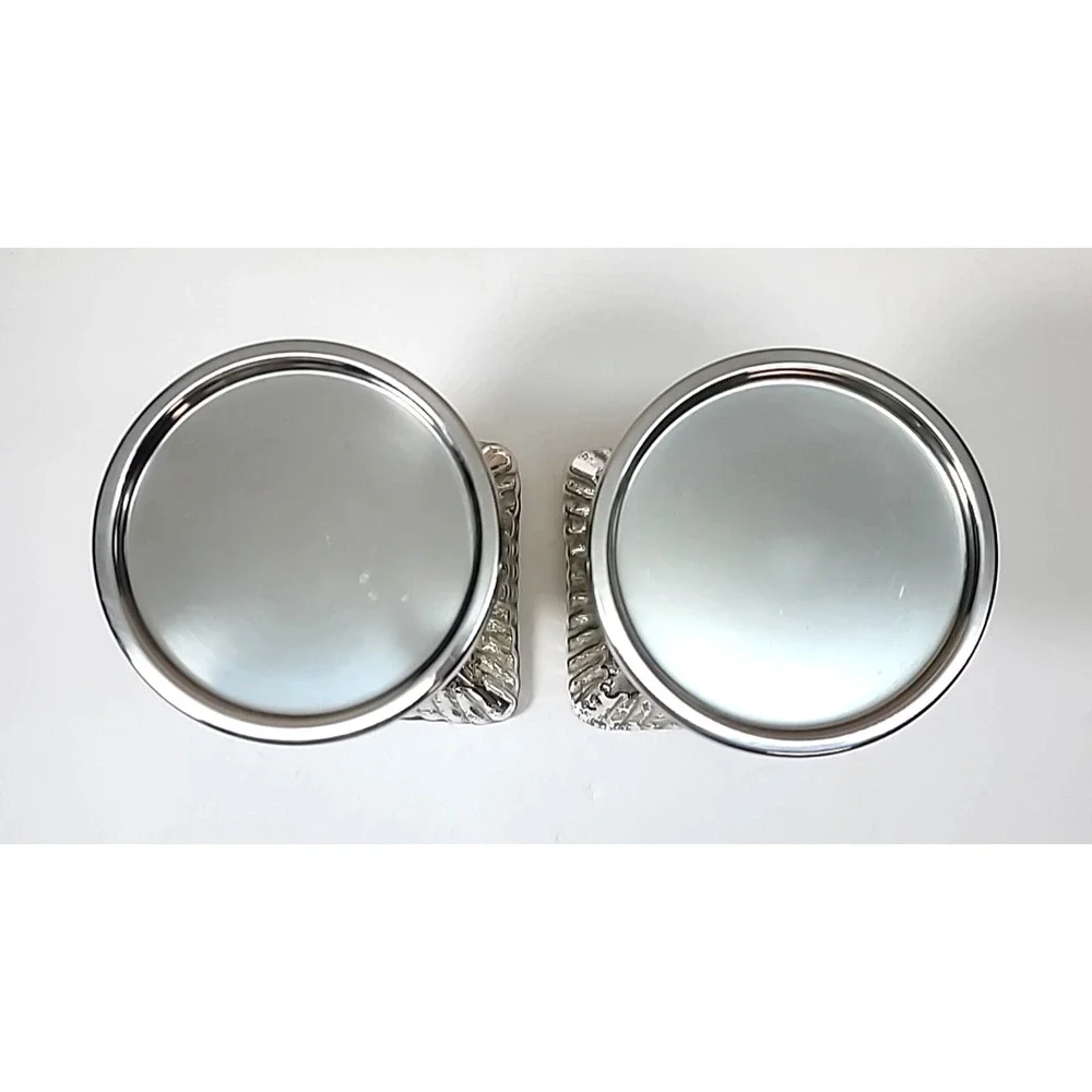 Pair Of Mercury Glass‎ Pillar Candle Holders 7.25” Tall-Square Base